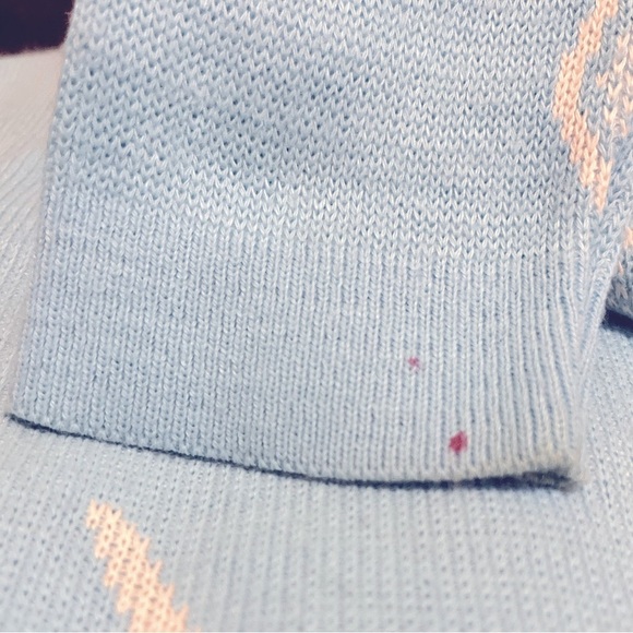 VTG 60’s 70’s Tennis Racquet Print V-Neck Sweater - Picture 4 of 4